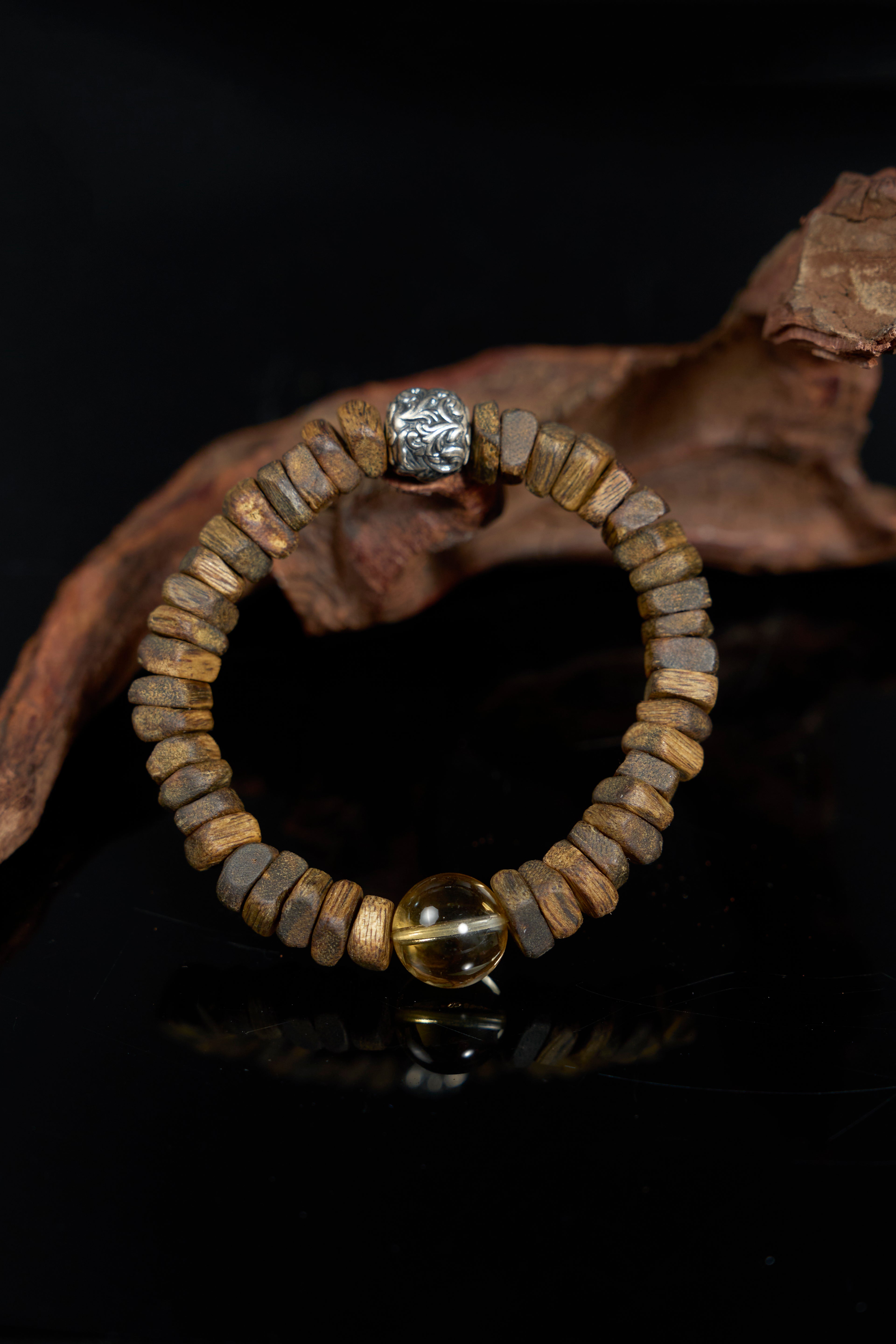 Citrine-Agarwood Bracelet